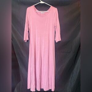 Elegant Pink Women's Dress hotouch medium flare casual midi